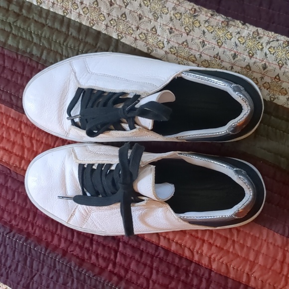 HELMUT LANG* black white silver genuine leather low cut sneaker size 36.5 - Picture 4 of 11